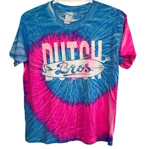 Dutch Bros MEDIUM Pink + Blue Tie Dye Surfboard VINTAGE 1992 DB RARE